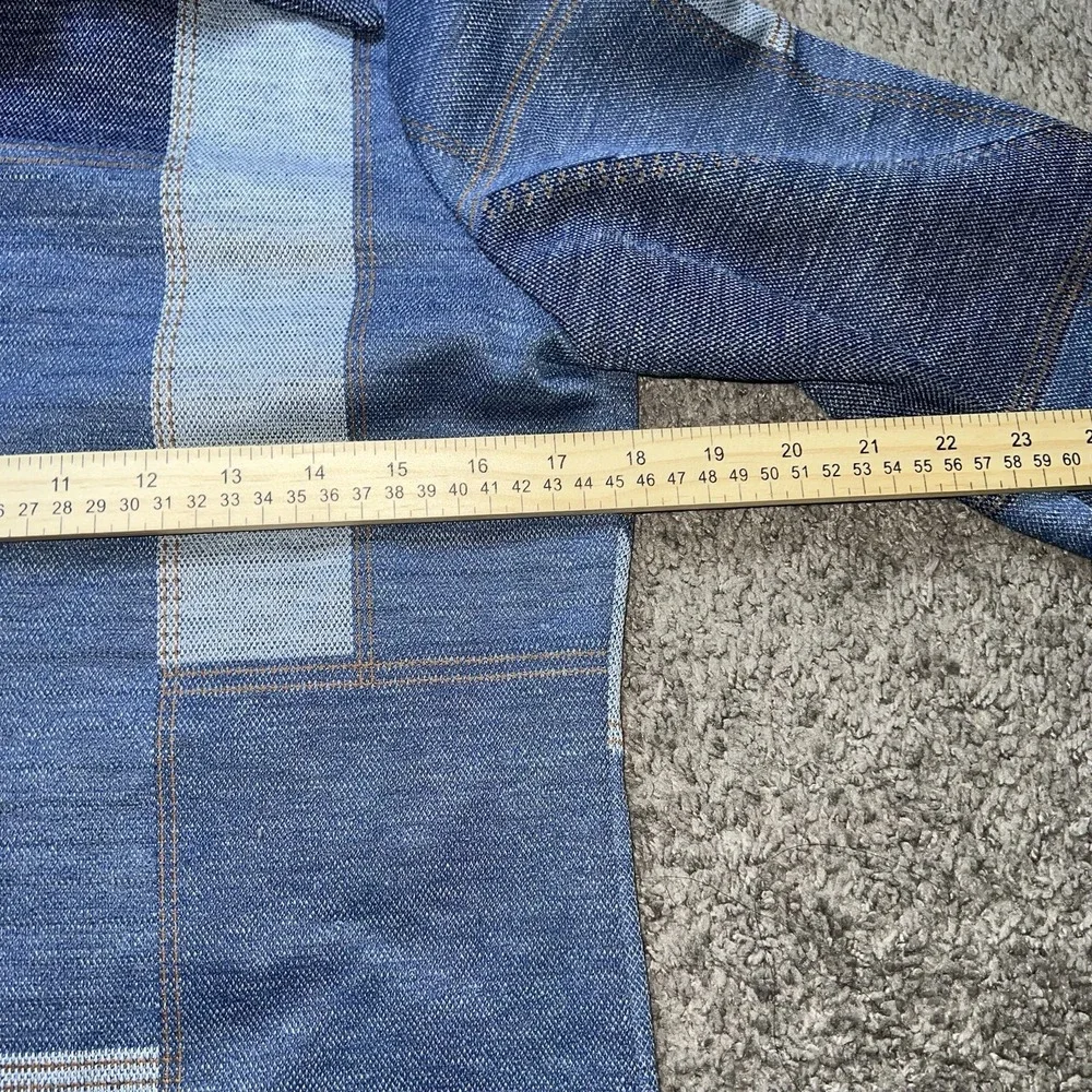 1970s Militaires Equipments Two Tone Denim Shirt Jacket Women's Medium Rare - Picture 4 of 7